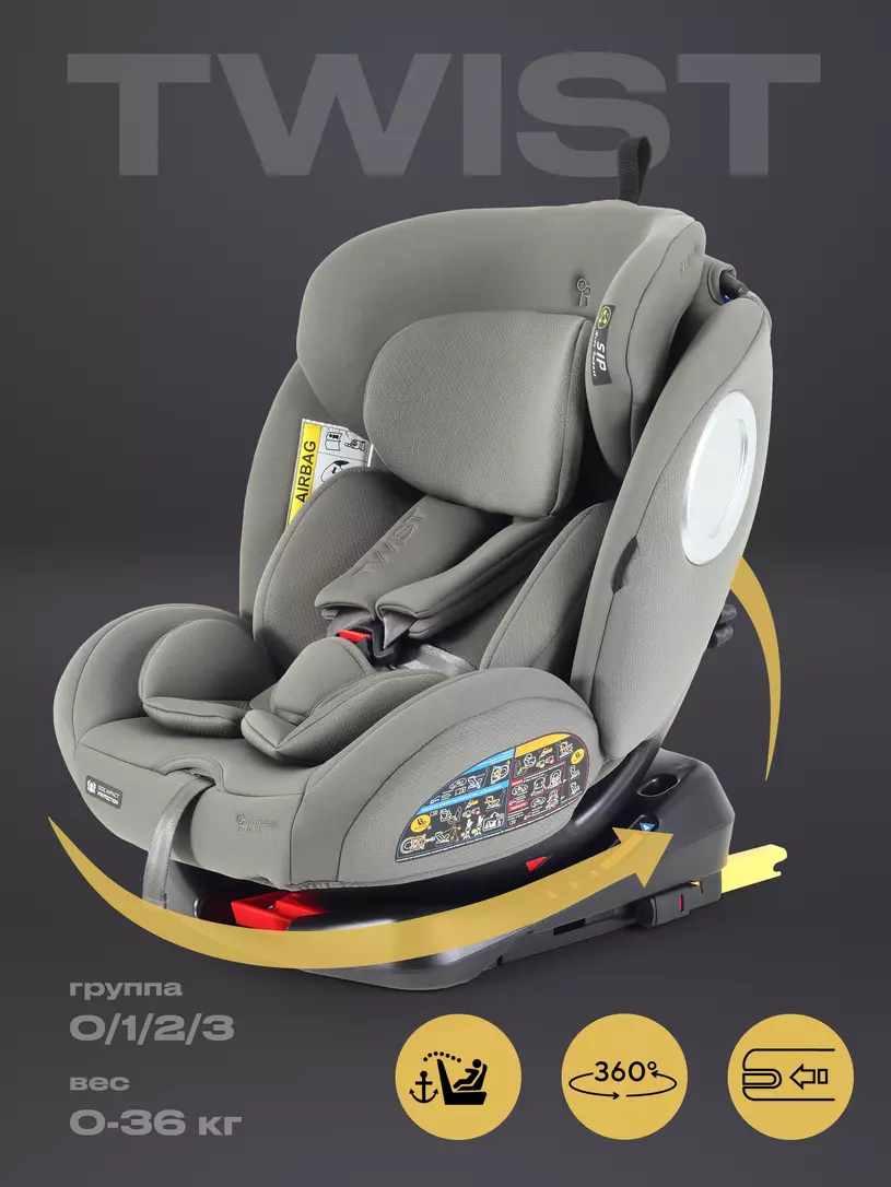 Автокресло RANT basic YC06 Твист Некст (Twist Next) Isofix Оливковый (Olive) группа 0-1-2-3 (0-36кг)