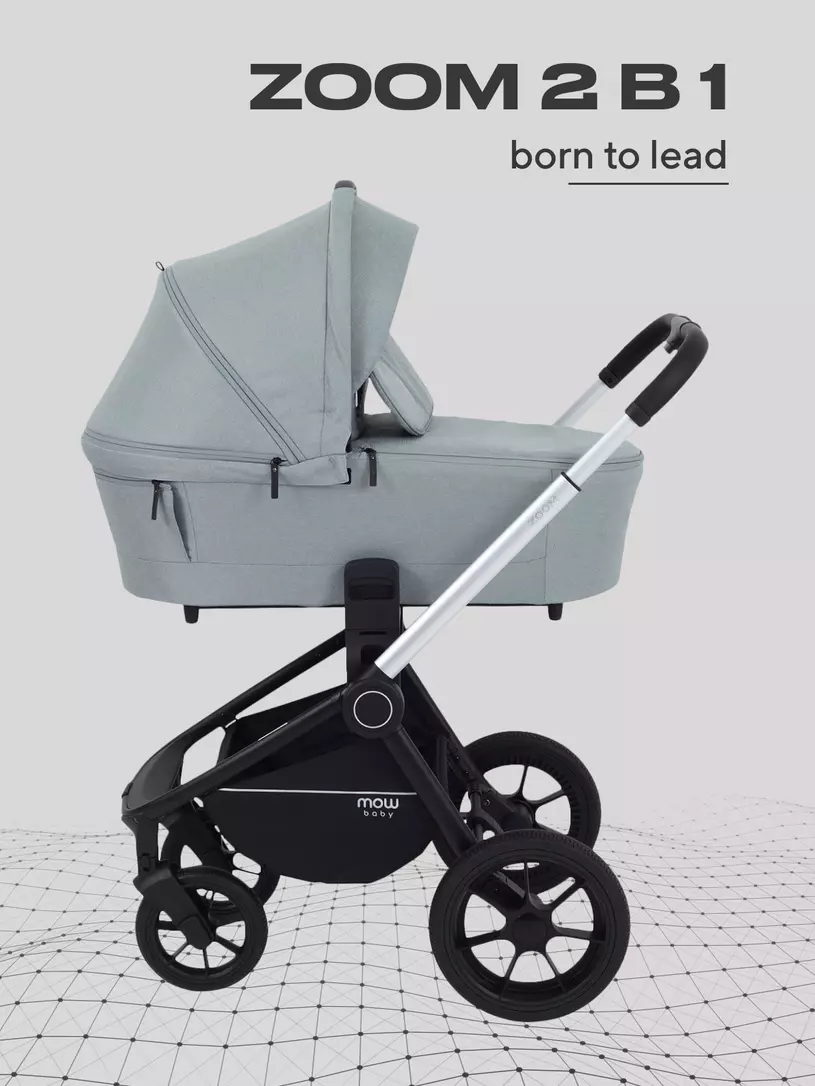 Коляска детская MOWBaby "ZOOM"PU (2в1) RA086 Silver Green Tea