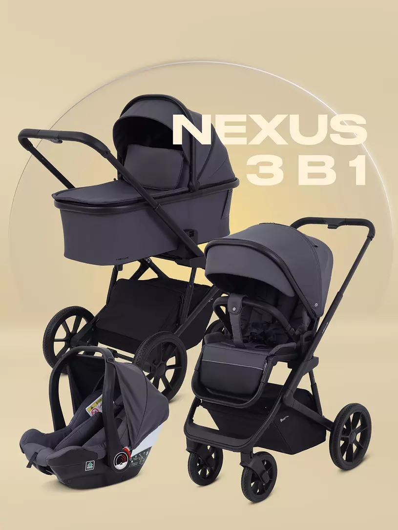 Коляска детская RANT basic "NEXUS" (3в1) RA107 Graphite