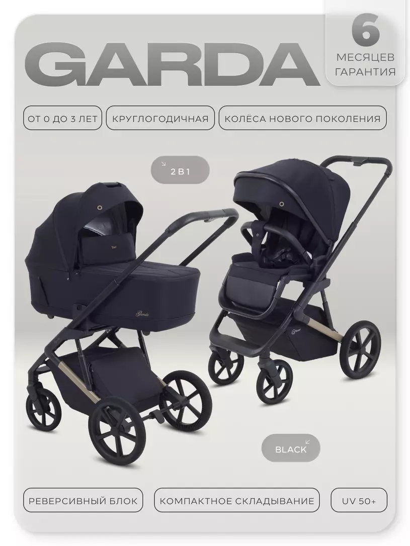Коляска детская RANT "GARDA" (2в1) RA114 Black