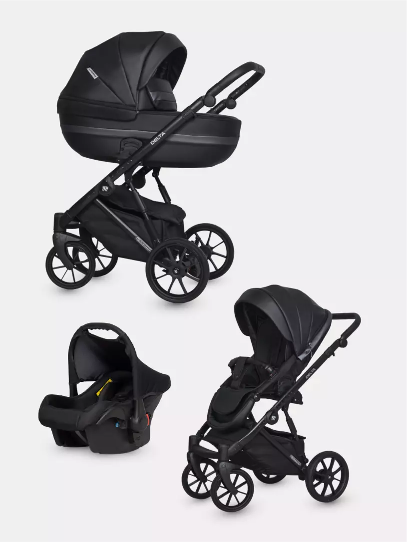 Коляска  DELTA ECCO (3 в 1) (RIKO BASIC) 15 Black (черный)