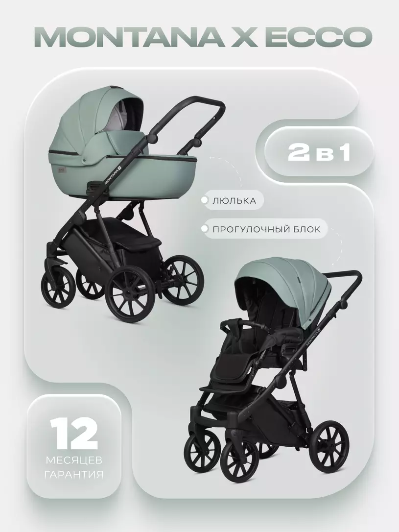 Коляска  MONTANA X ECCO (2 в 1) (RIKO BASIC) 21 Green (зеленый)