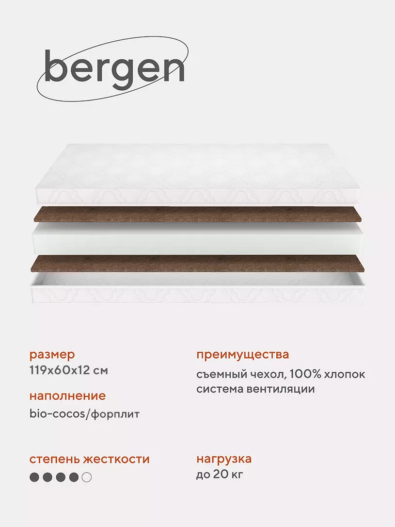 Матрас детский RANT "Bergen ECO" (119*60*12)