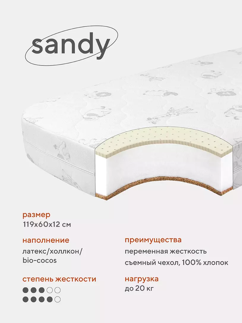 Матрас детский RANT "Sandy" (119*60*12)