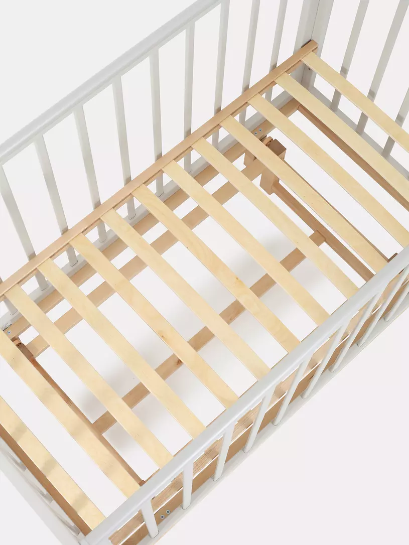 Детали кроватки MOWBaby LILLA: деревянное основание и рейки